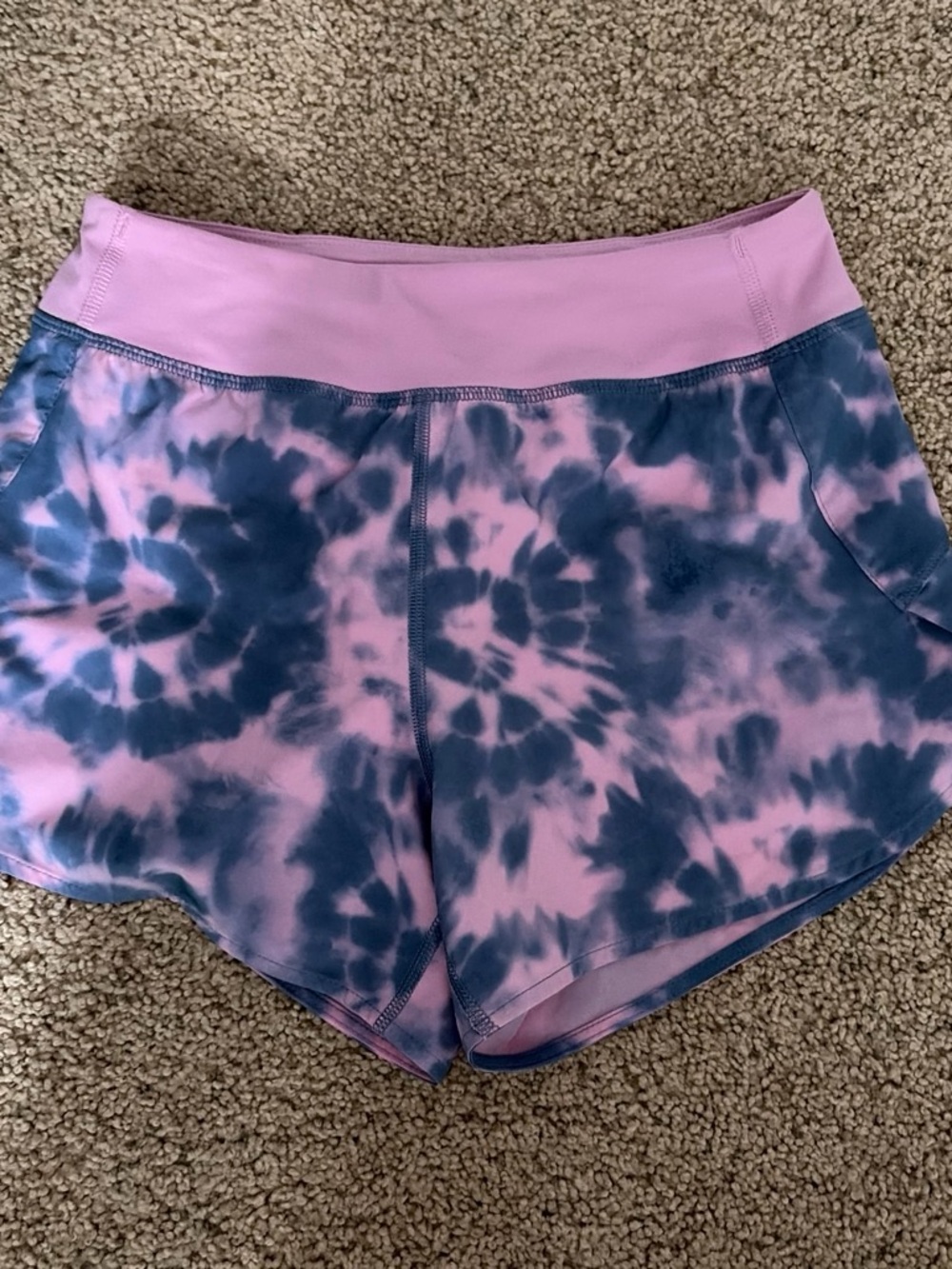 Kids Pink and Blue Tie-Dye Active Shorts
